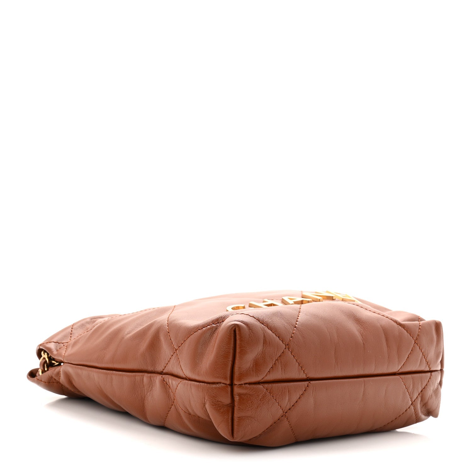 Chanel Shiny Calfskin Quilted Mini Chanel 22 Light Brown