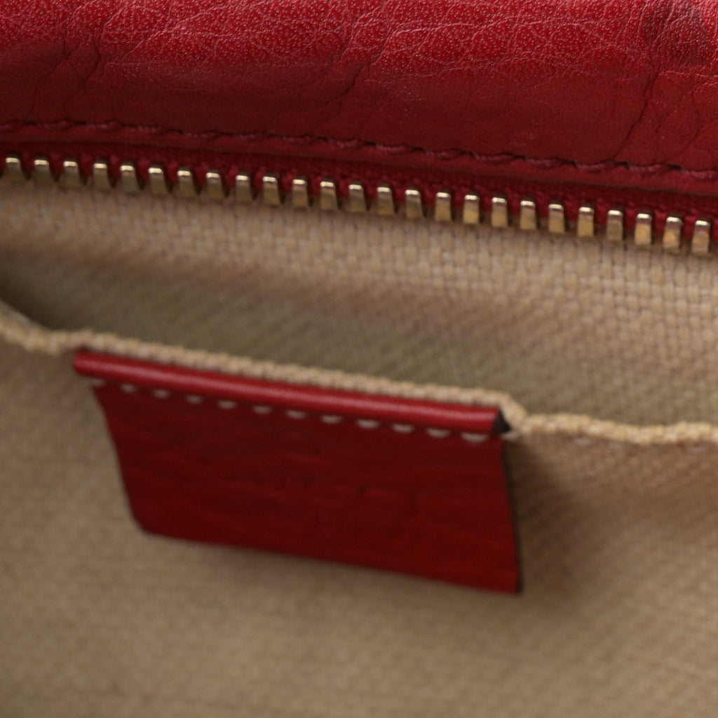 Gucci Pebbled Calfskin Small Soho Disco Bag Vibrant Red