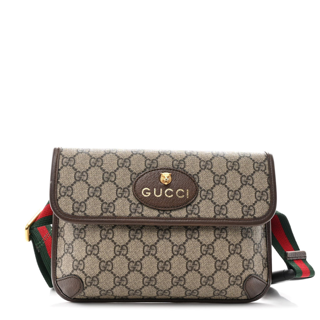Gucci GG Supreme Monogram Neo Vintage Web Belt Bag Brown