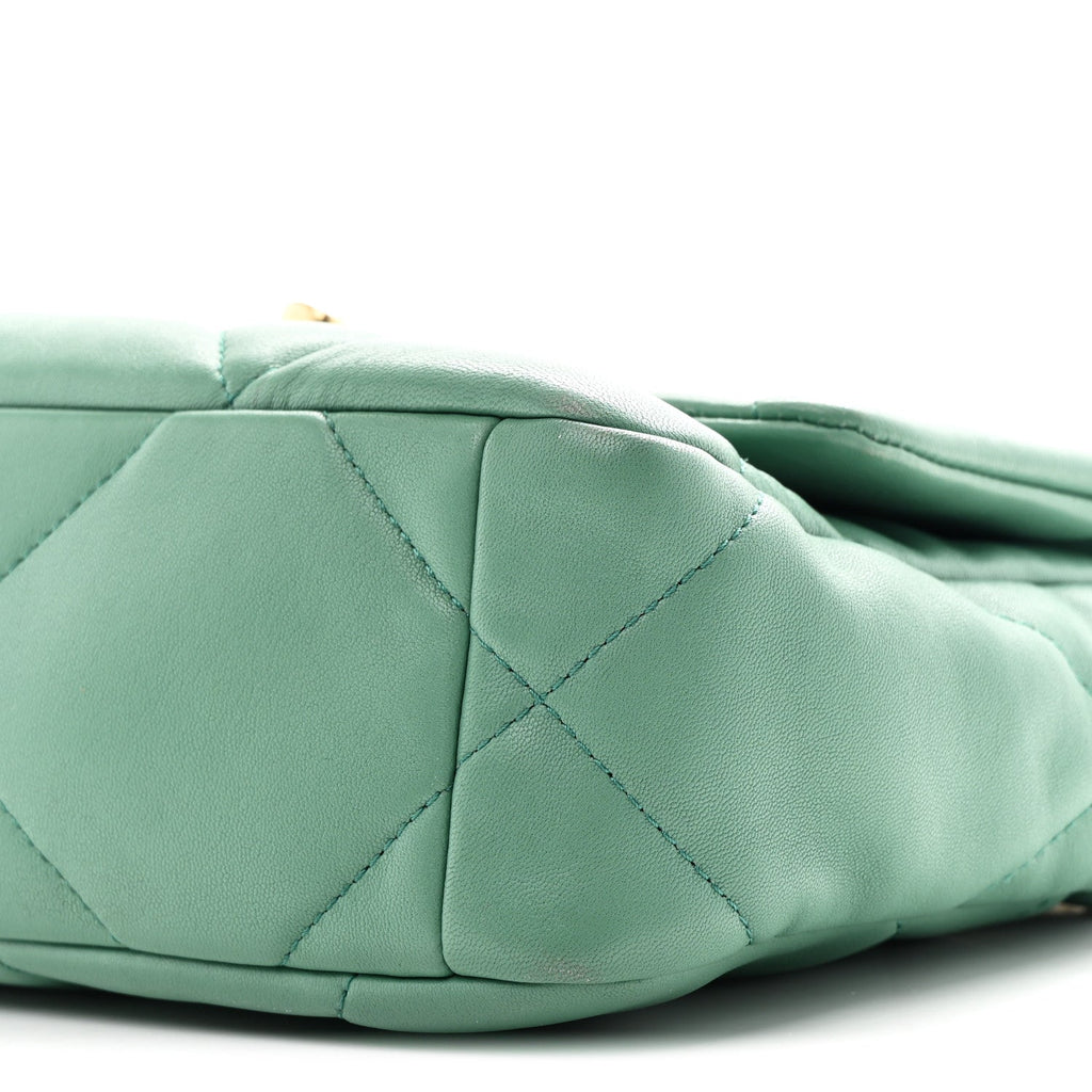 Chanel Lambskin Quilted Medium Chanel 19 Flap Green