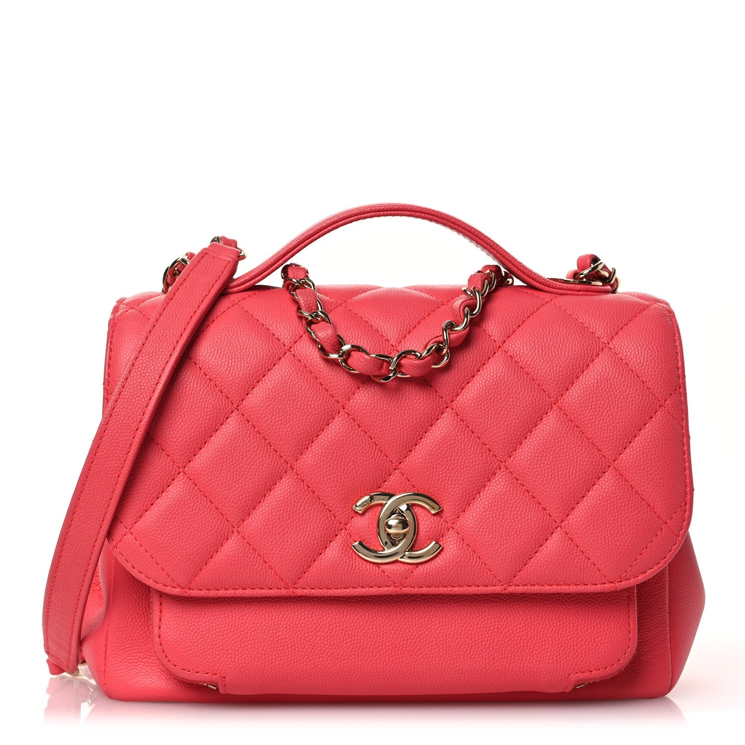 Chanel Caviar Quilted Small Business Affinity Flap Dark Pink