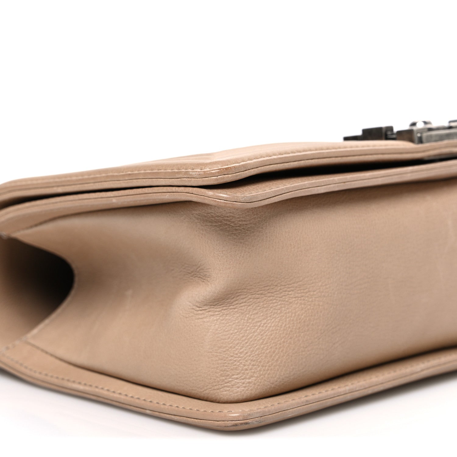Chanel Lambskin Quilted Medium Boy Flap Beige