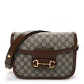 Gucci GG Supreme Monogram Horsebit 1955 Shoulder Bag Beige Brown Sugar