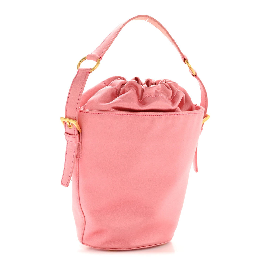 Prada Satin Raso Bucket Bag Pink