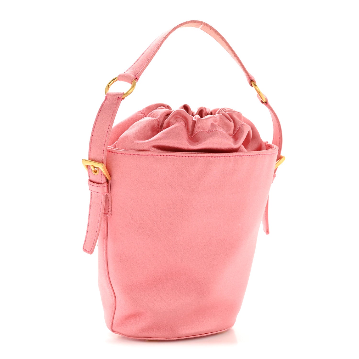 Prada Satin Raso Bucket Bag Pink