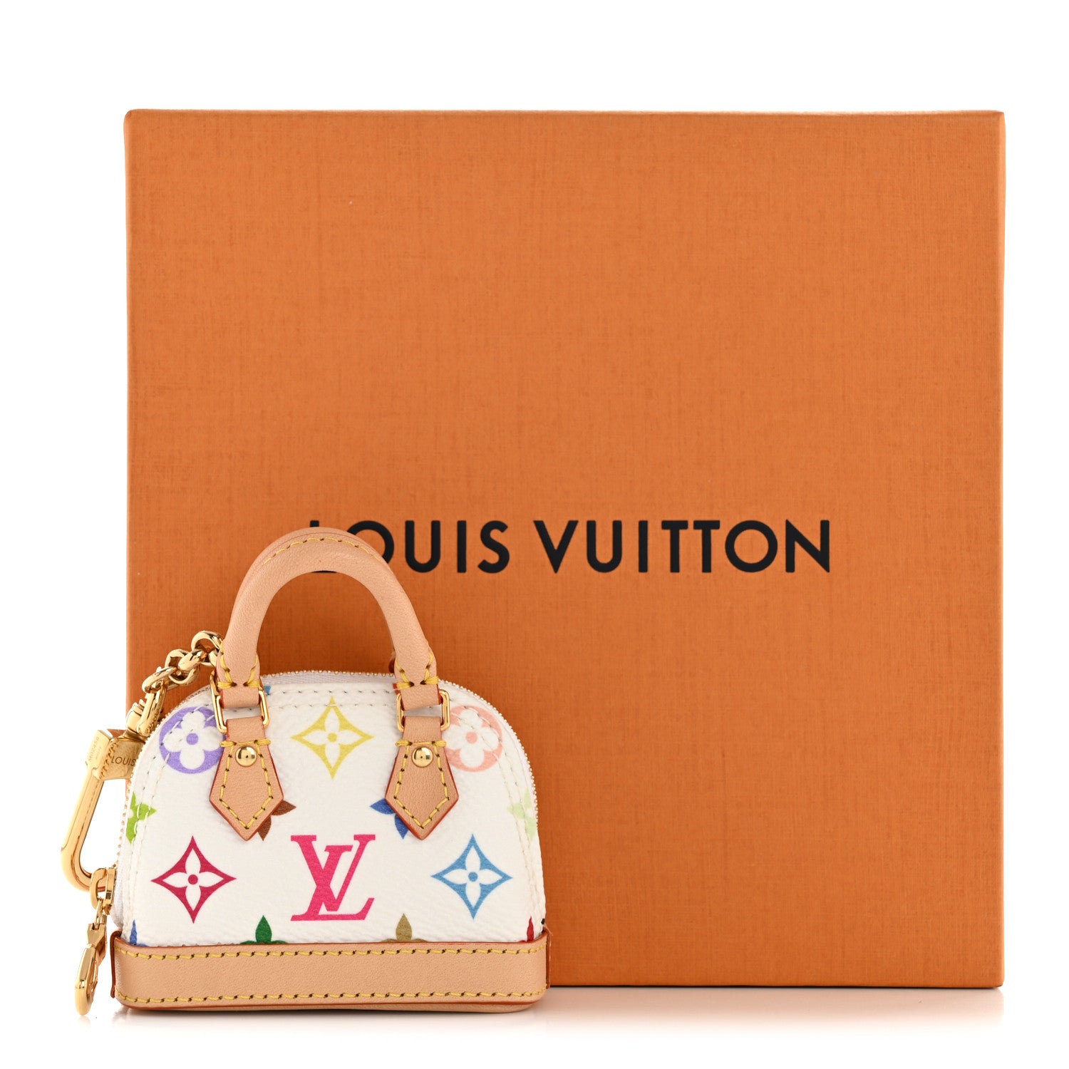 Louis Vuitton LV x TM Monogram Multicolor Micro Alma Bag Charm White
