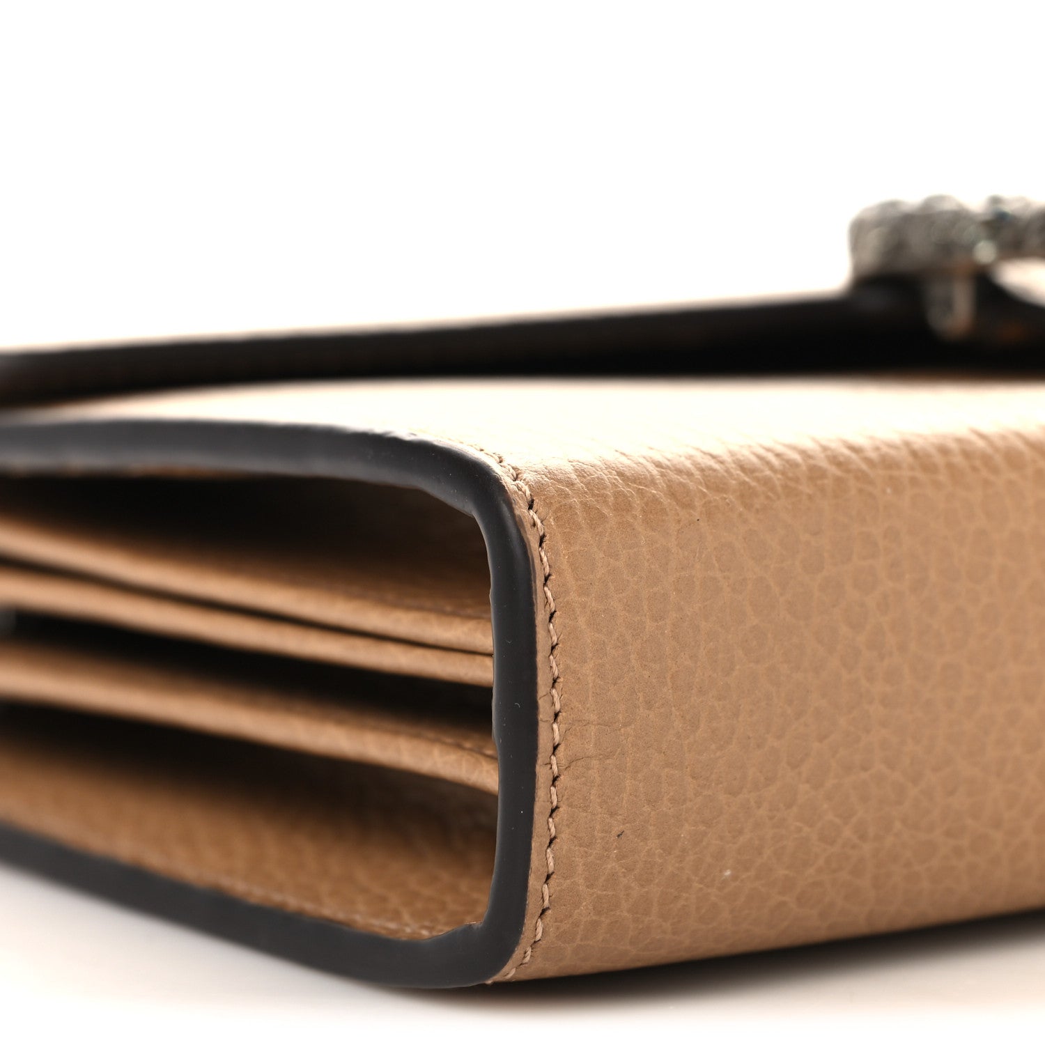 Gucci Dollar Calfskin Crystal Mini Dionysus Chain Wallet Natural Tan Black Diamond