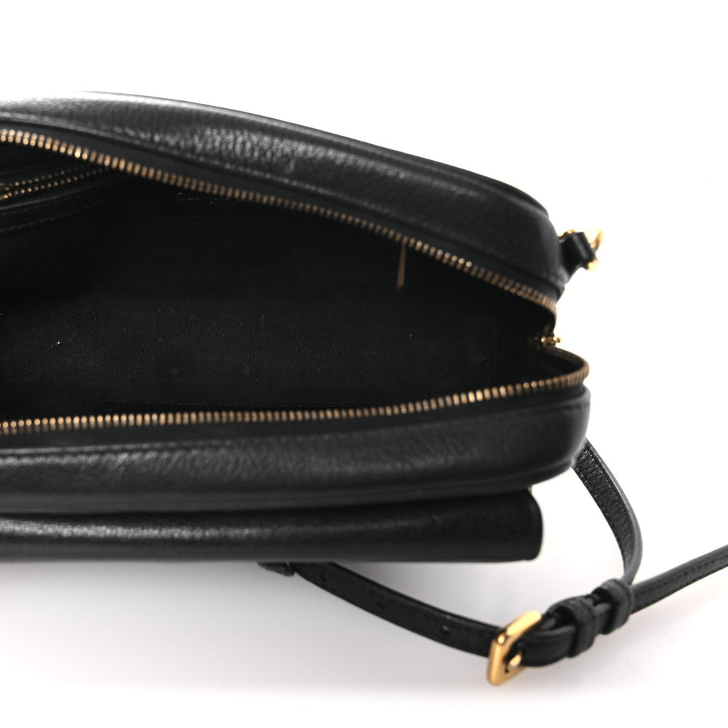Christian Dior Goatskin Double Saddle Pouch Black
