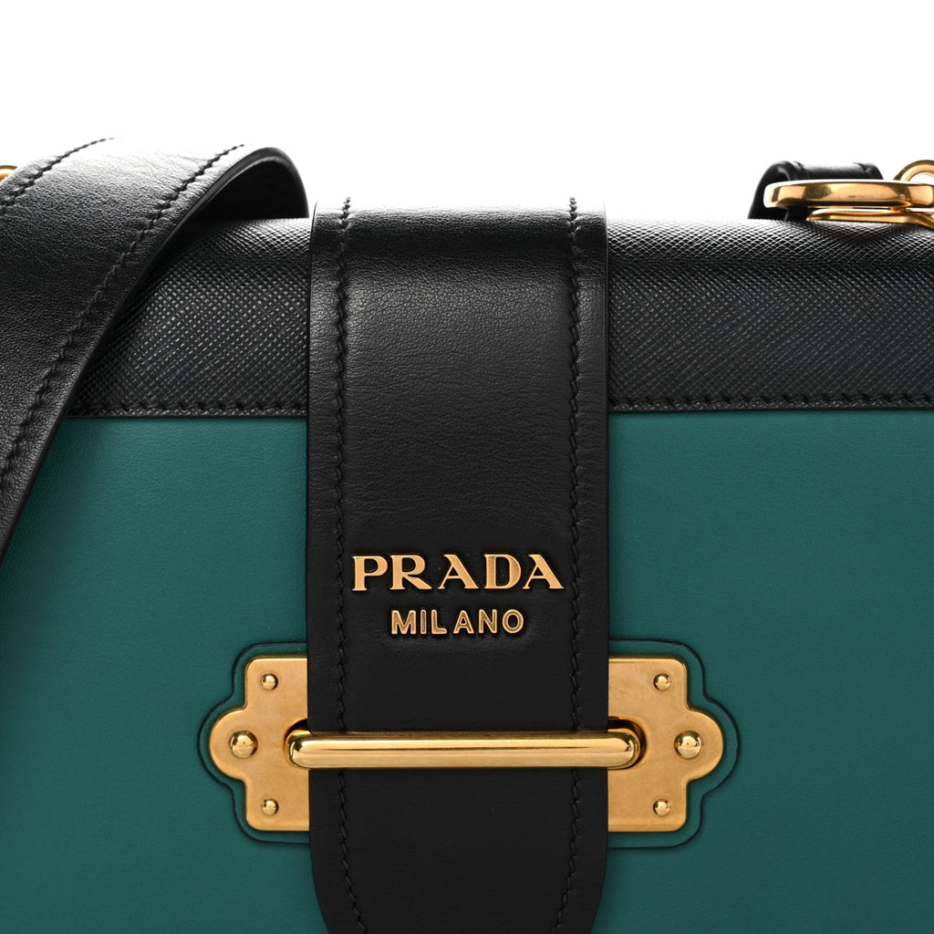 Prada City Calf Saffiano Cahier Bag Biliardo Black
