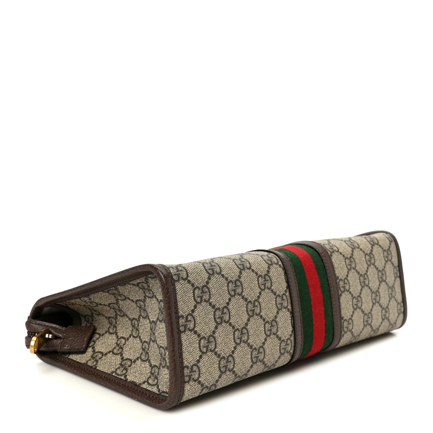 Gucci GG Supreme Monogram Web Ophidia GG Toiletry Case Beige New Acero