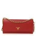 Prada Saffiano Wallet on Chain Fuoco