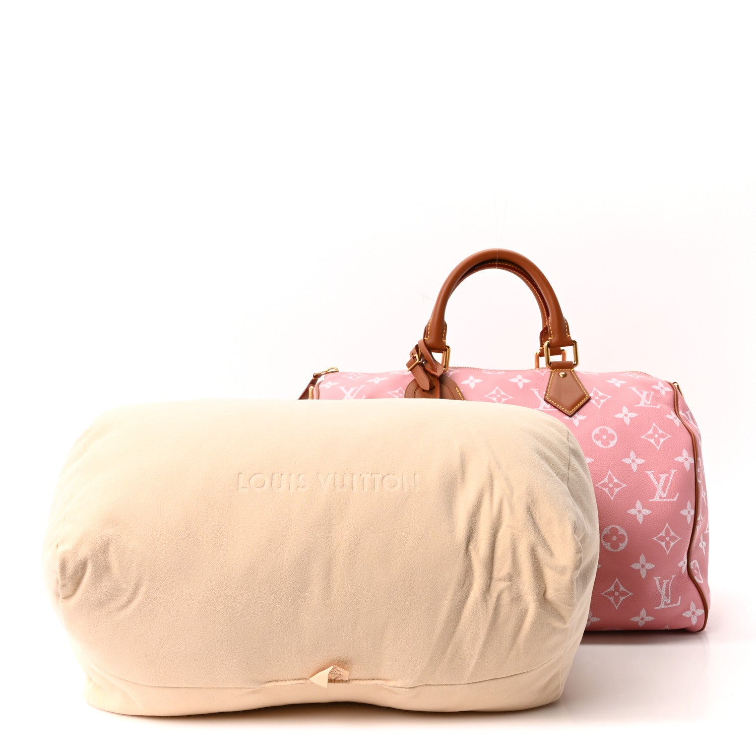 Louis Vuitton Calfskin Monogram Speedy P9 Bandouliere 40 Pink Sakura