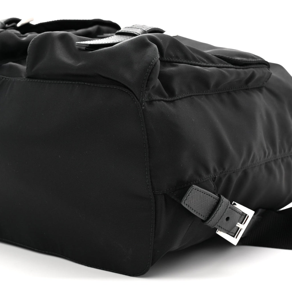 Prada Tessuto Nylon Saffiano Medium Backpack Black