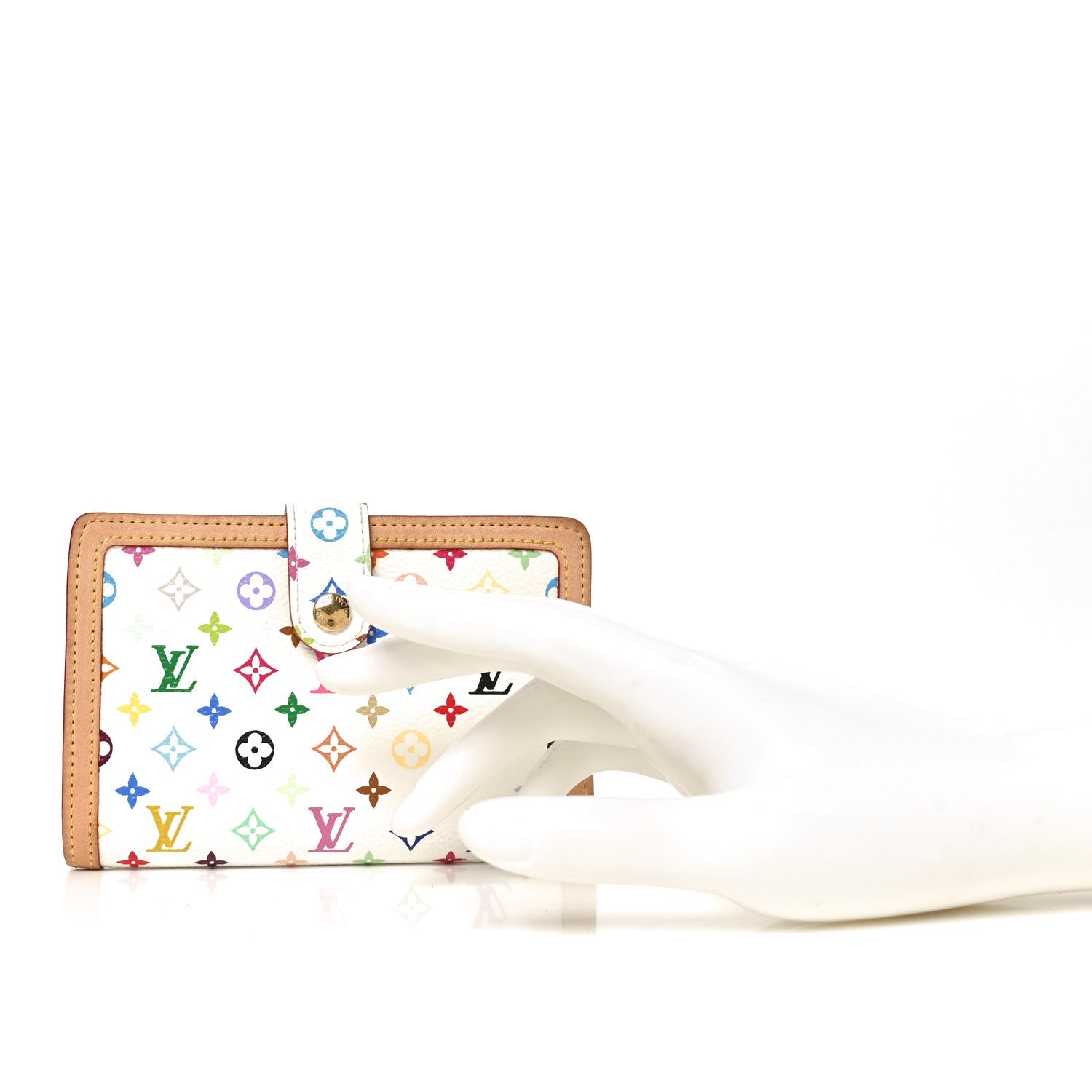Louis Vuitton Monogram Multicolor French Purse Wallet White