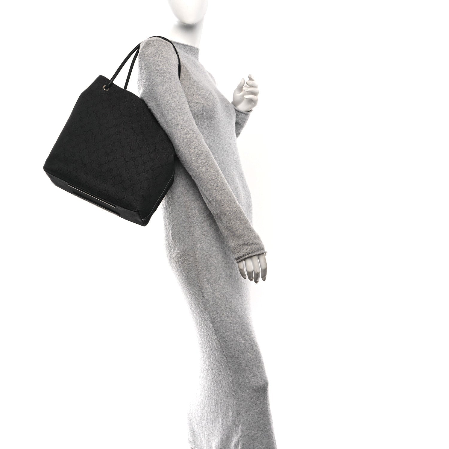 Gucci Canvas Monogram Gifford Shopping Tote Black