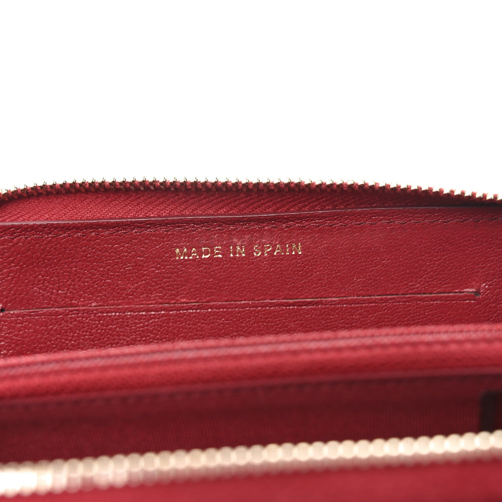 Chanel Sheepskin Quilted Medium Mademoiselle Vintage Zip Around Wallet Red