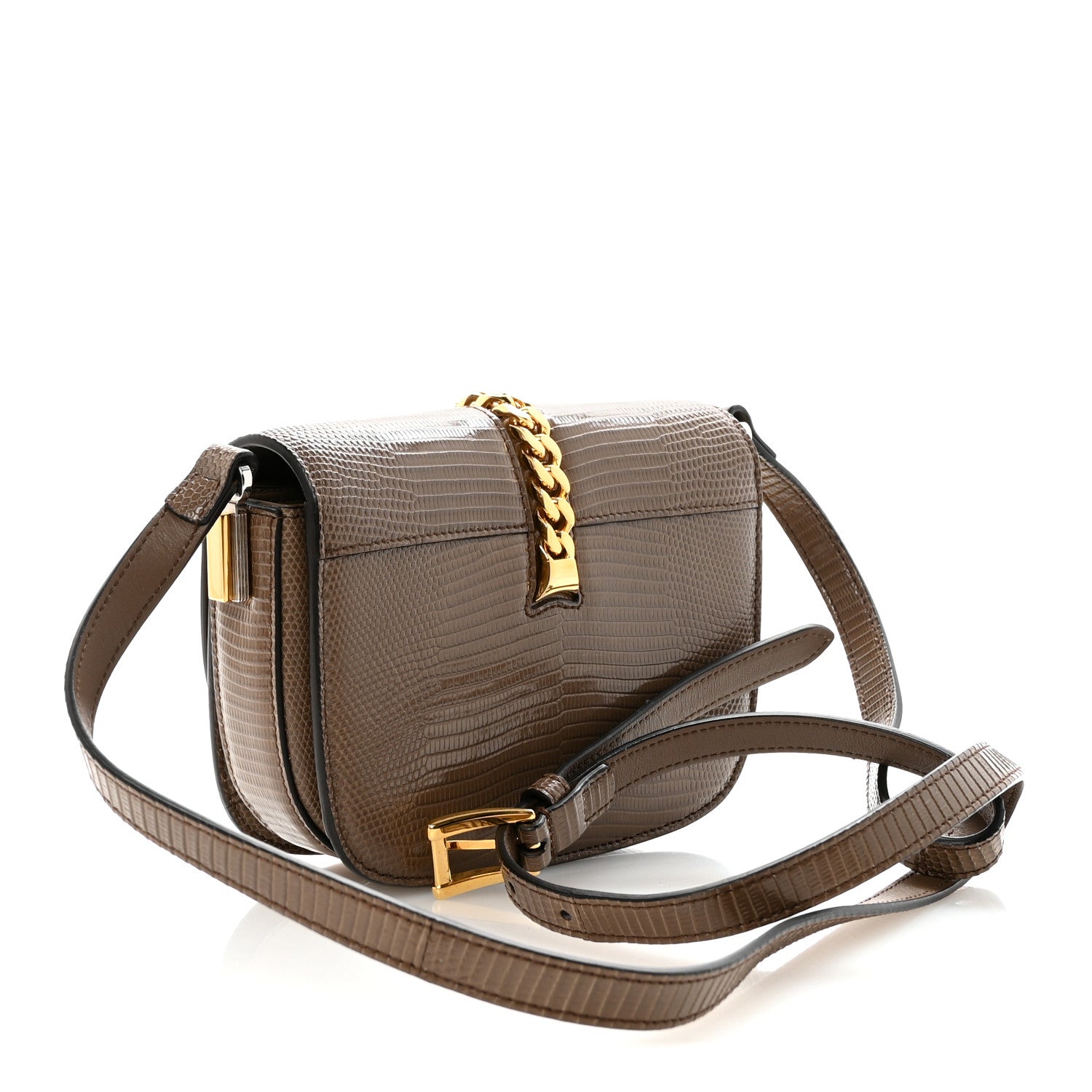 Gucci Lizard Mini Sylvie 1969 Messenger Bag Taupe