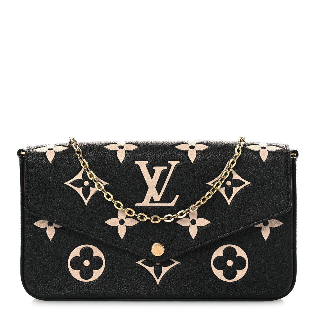 Louis Vuitton Empreinte Monogram Giant Felicie Pochette Black Beige