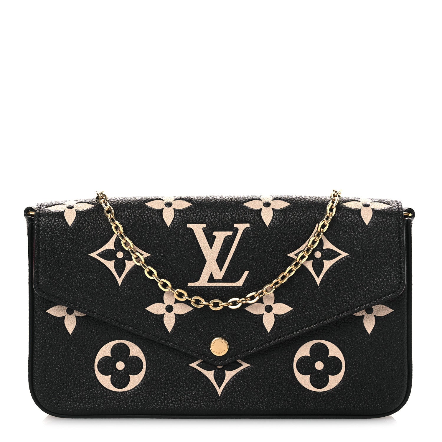 Louis Vuitton Empreinte Monogram Giant Felicie Pochette Black Beige