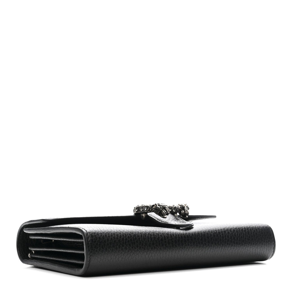 Gucci Calfskin Mini Dionysus Chain Wallet Black