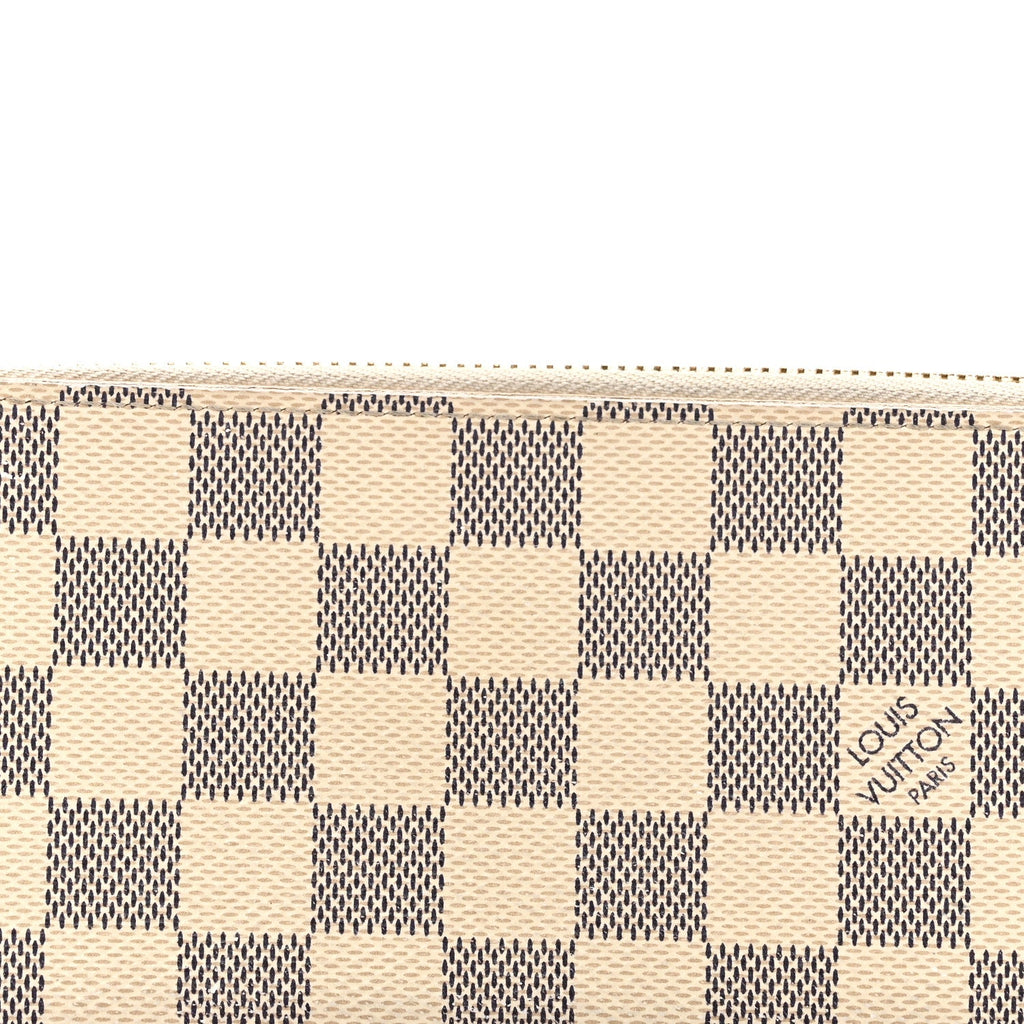 Louis Vuitton Damier Azur Clemence Wallet Rose Ballerine
