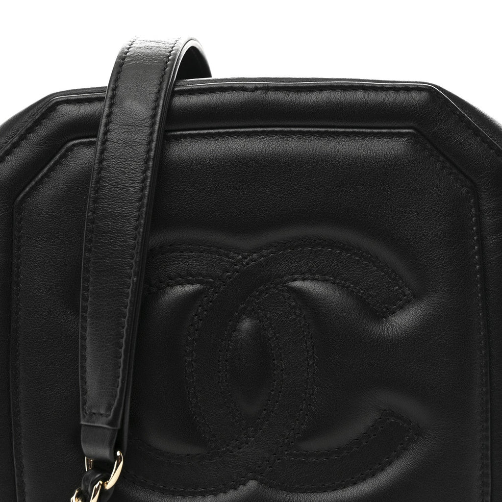 Chanel Calfskin CC Clock Camera Case Black