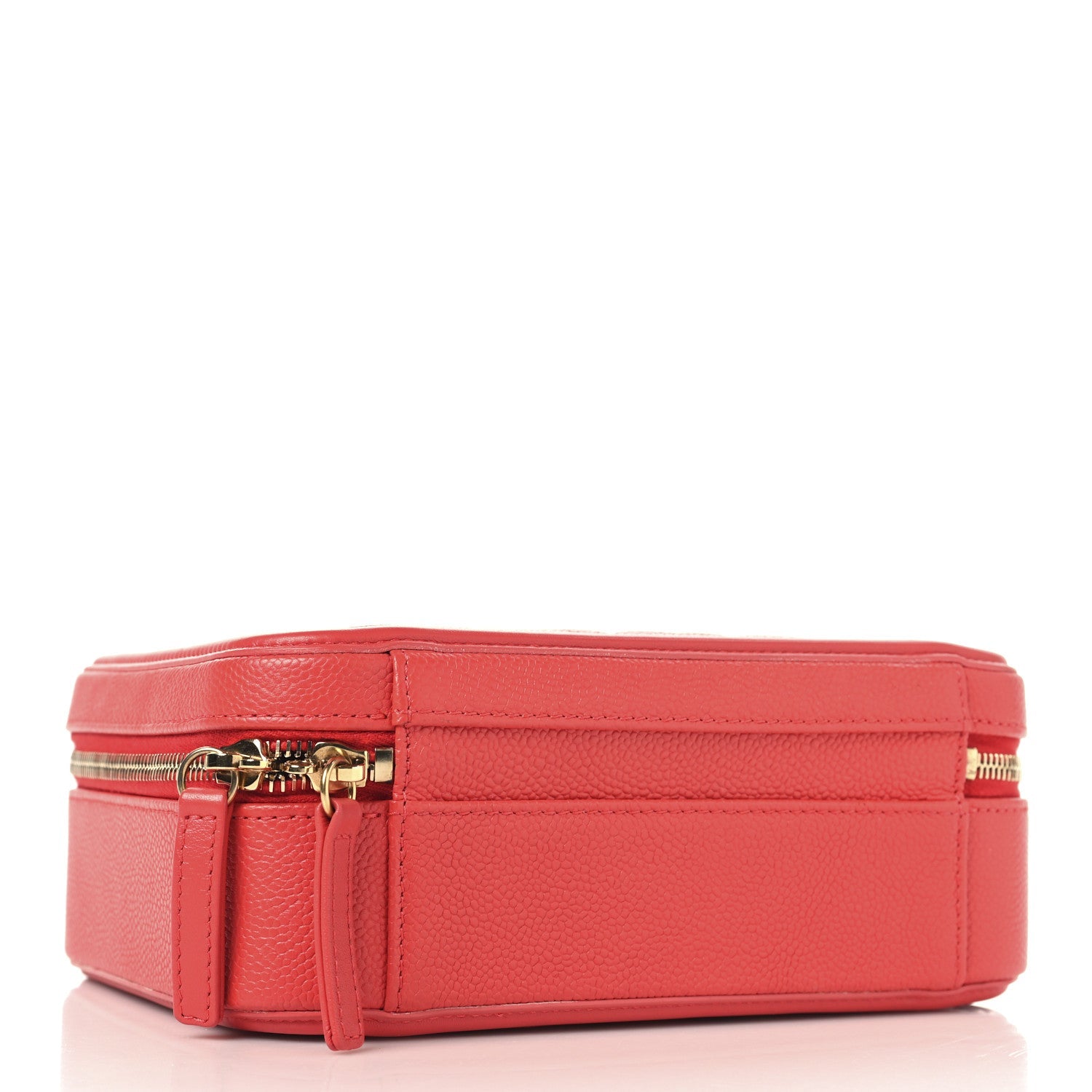 Chanel Caviar Quilted Medium CC Filigree Vanity Case Red