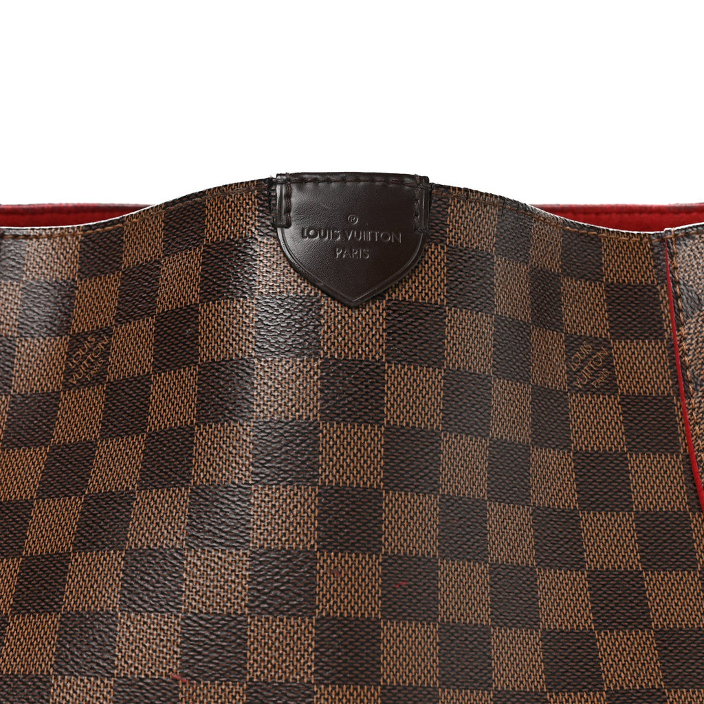 Louis Vuitton Damier Ebene Caissa Hobo Cherry