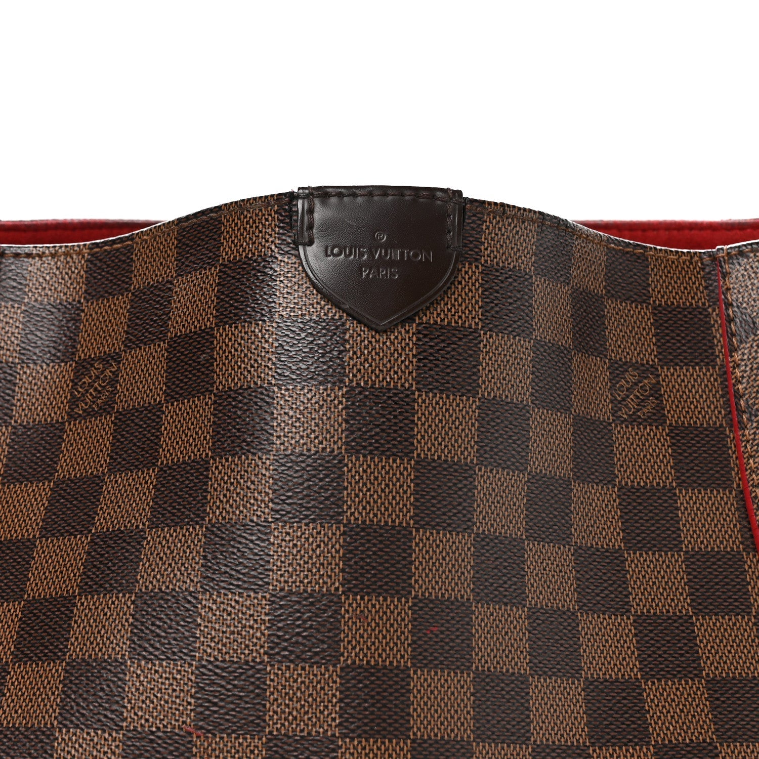 Louis Vuitton Damier Ebene Caissa Hobo Cherry