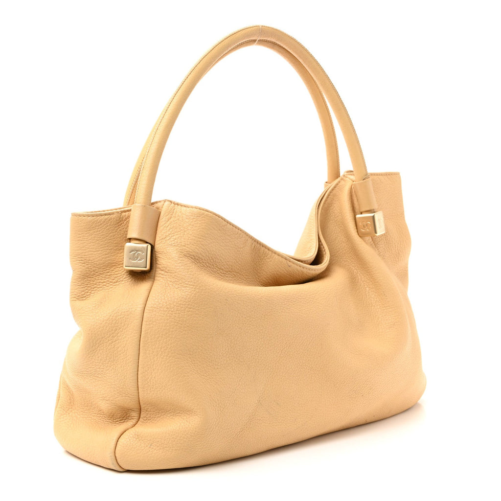 Chanel Calfskin CC Dice Tote Bag yellow