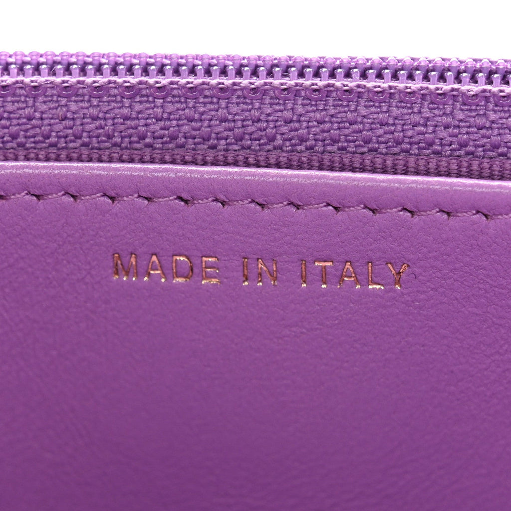 Chanel Lambskin Quilted Pick Me Up Wallet On Chain WOC Purple