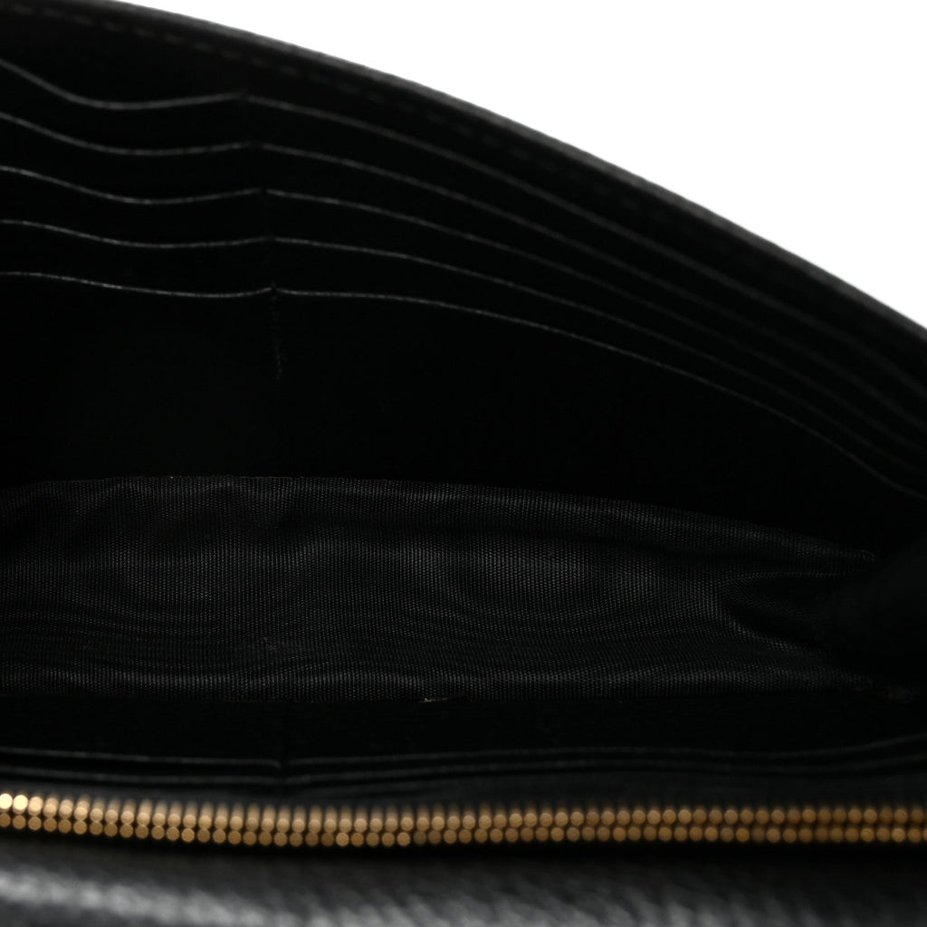 Gucci Dollar Calfskin Interlocking G Chain Wallet Black