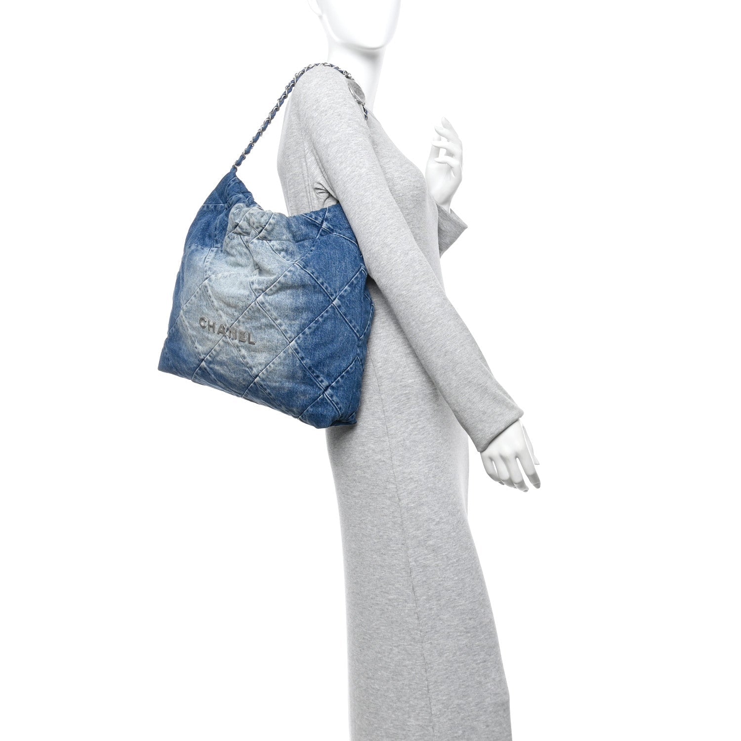 Chanel Denim Quilted Chanel 22 Blue