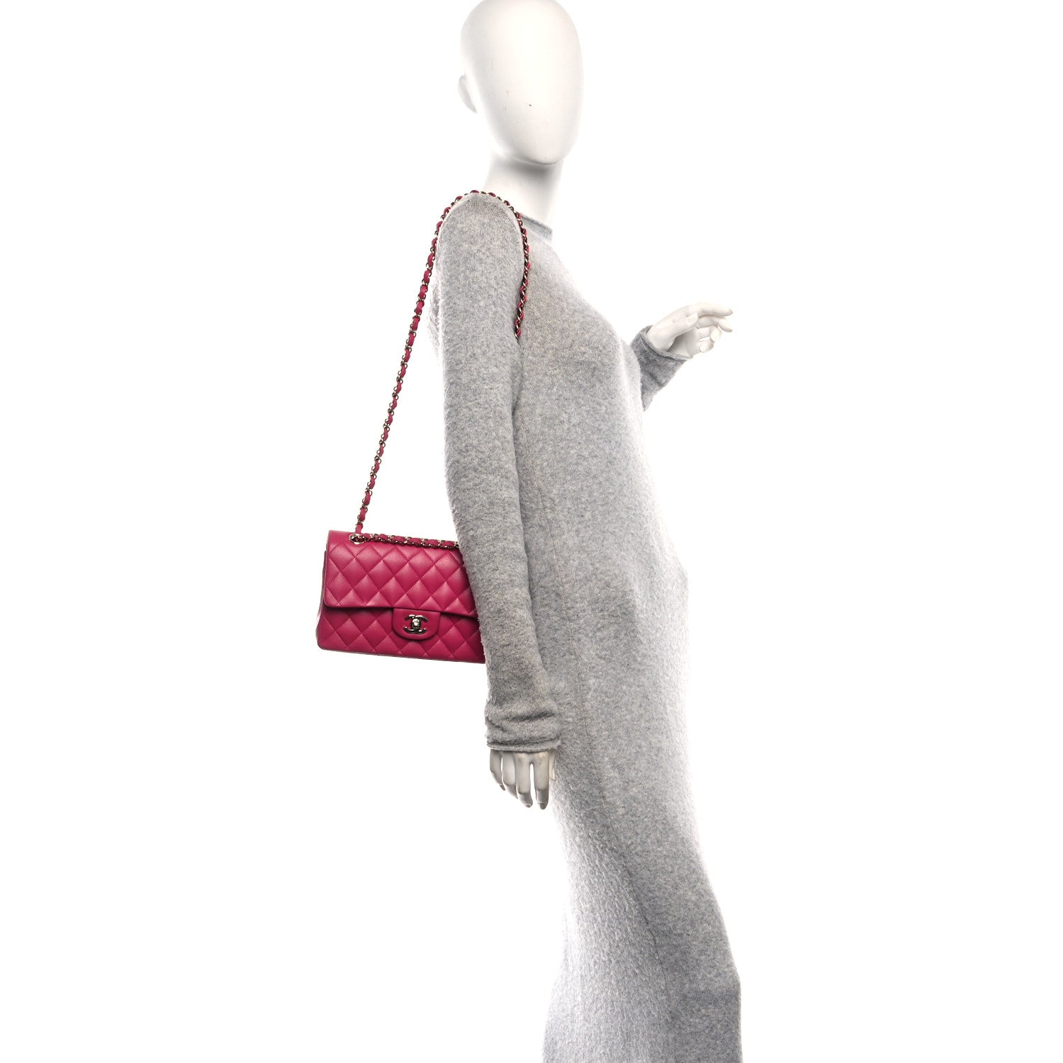 Chanel Caviar Quilted Small Double Flap Fuchsia