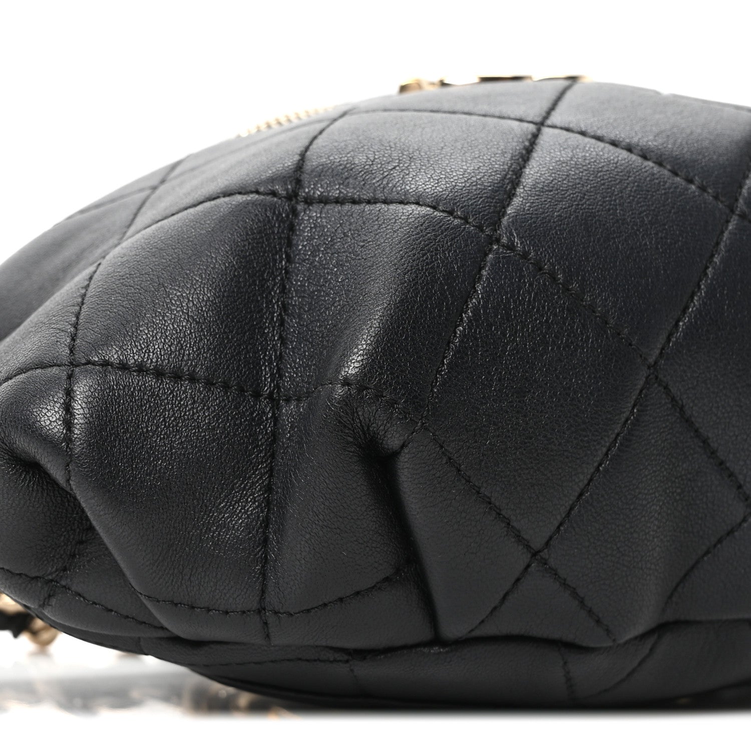 Chanel Lambskin Quilted Resin Bi-Color Waist Bag Fanny Pack Black