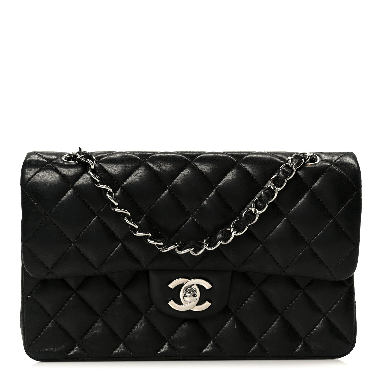 Chanel Lambskin Quilted Small Double Flap Black