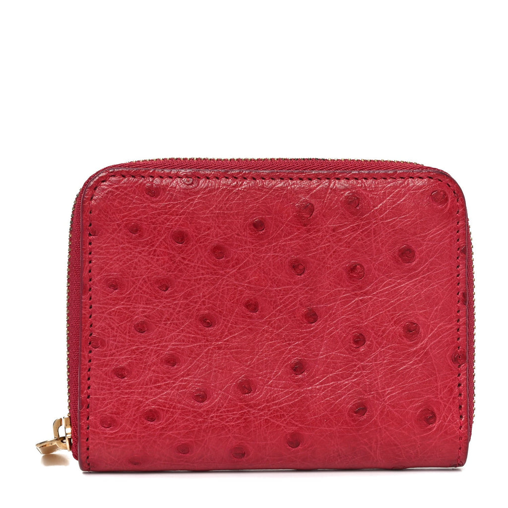Louis Vuitton Ostrich Zippy Coin Purse Magenta