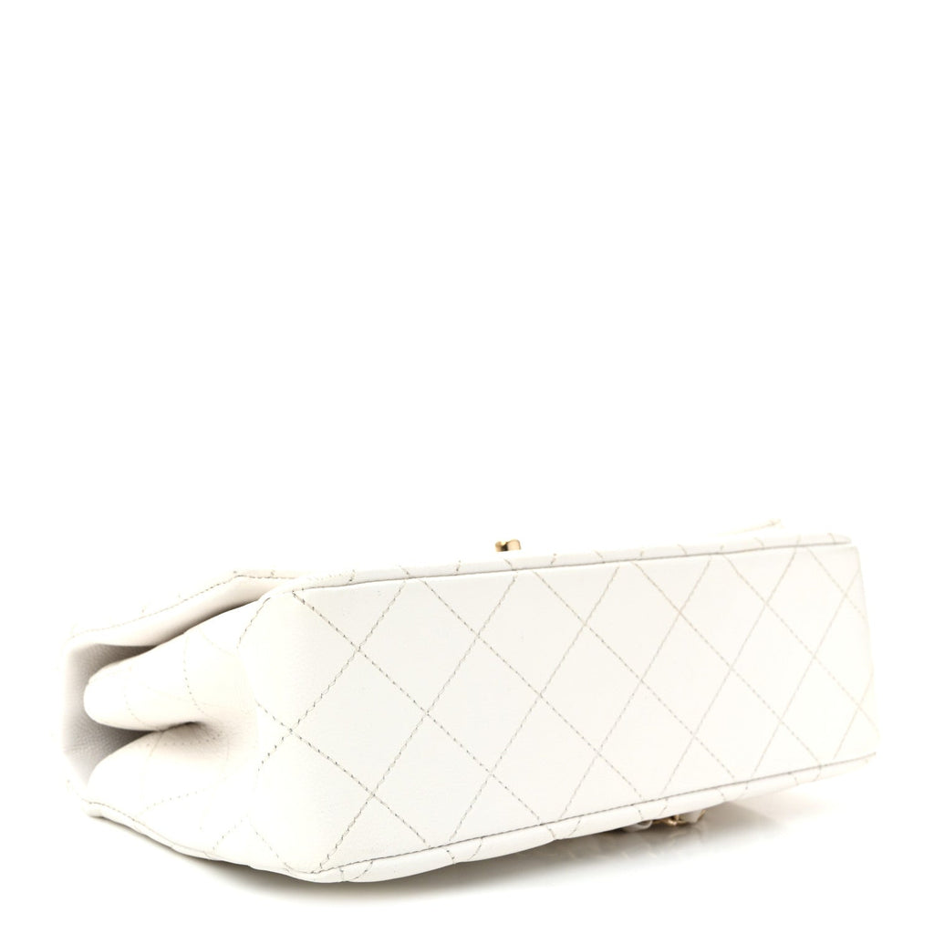 Chanel Caviar Quilted Small Top Handle Flap With Chain White