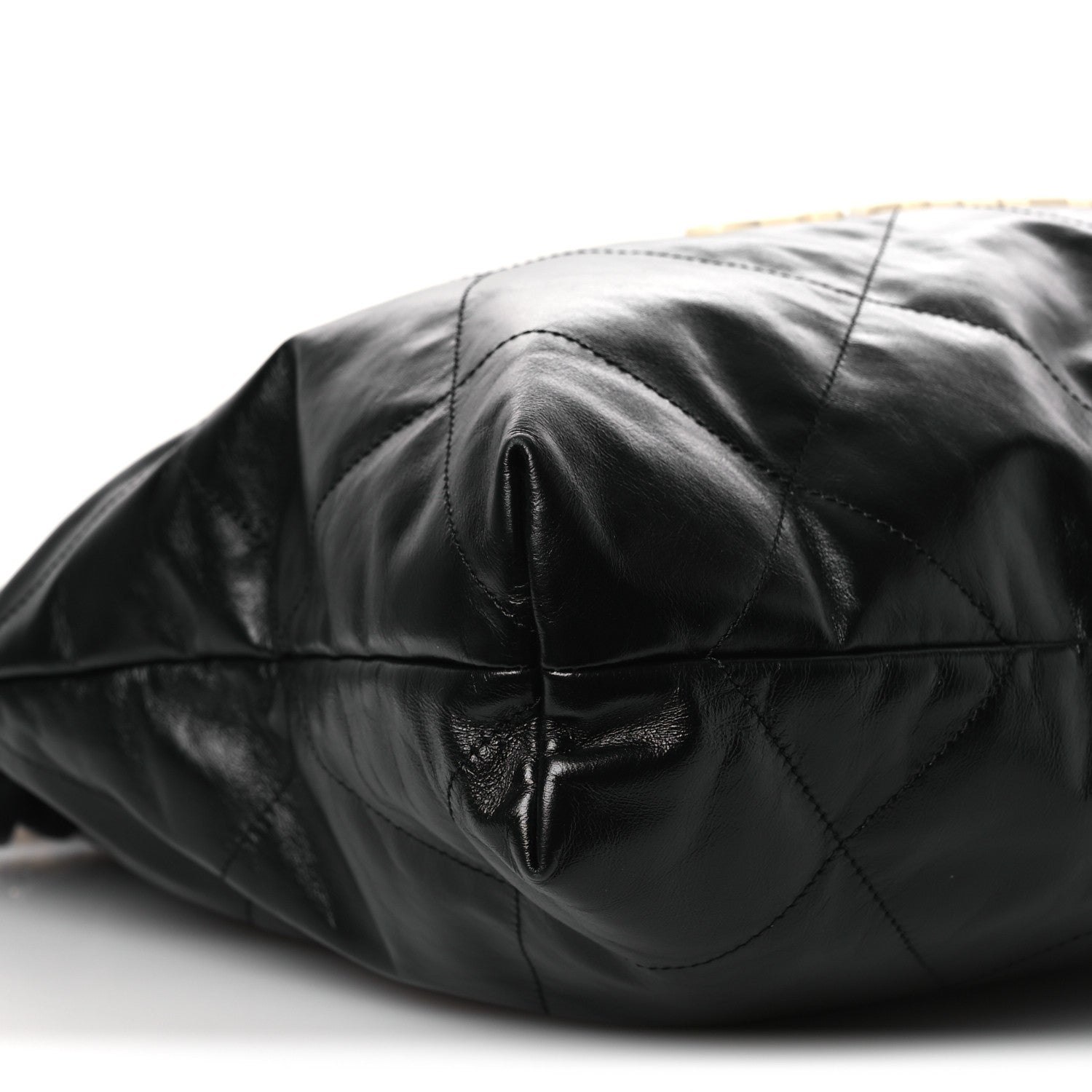 Chanel Shiny Calfskin Quilted Chanel 22 Black White