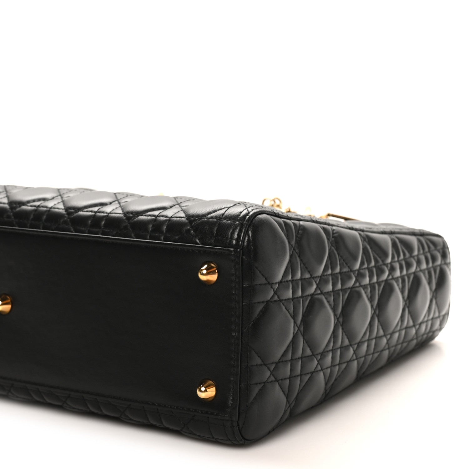 Christian Dior Lambskin Cannage Large Lady Dior Black