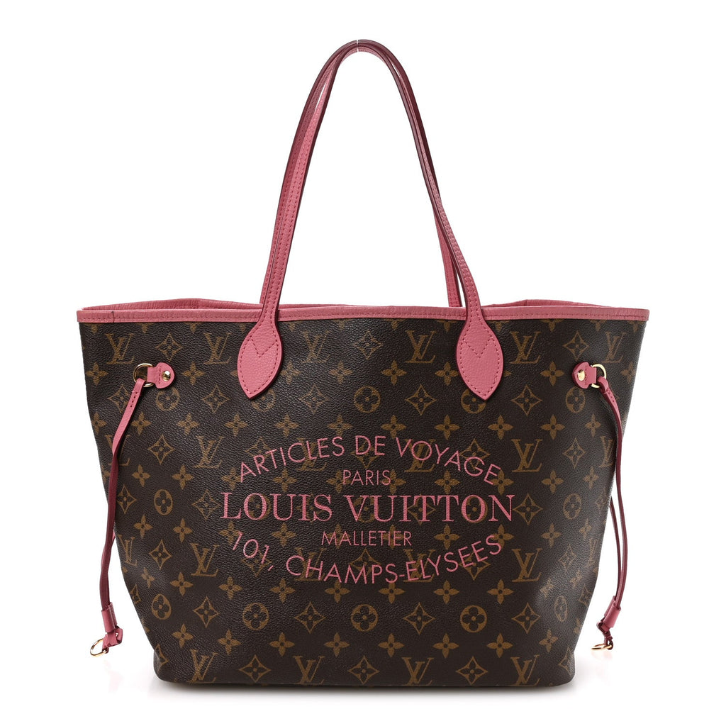 Louis Vuitton Monogram Articles de Voyage Ikat Neverfull MM Rose Velours