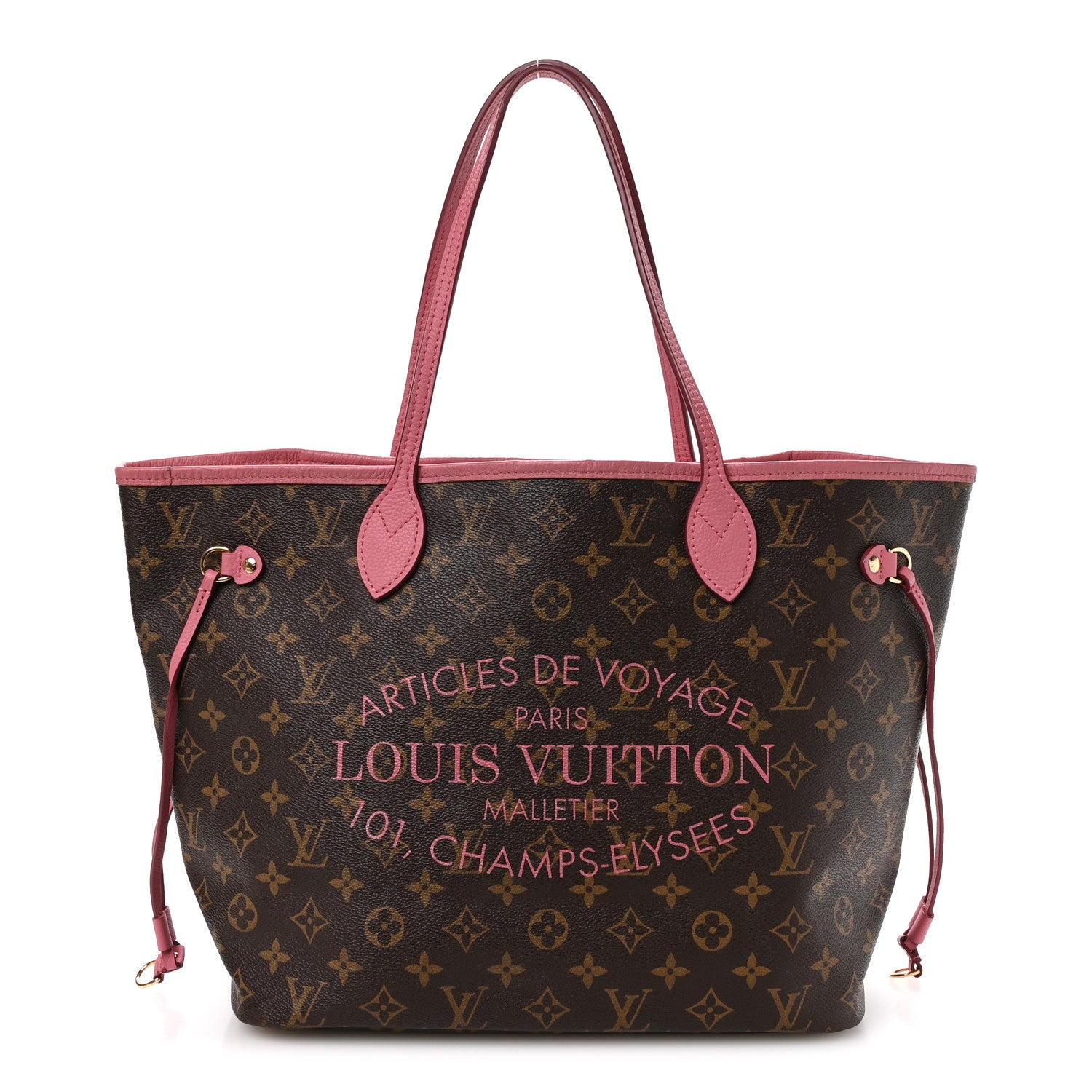 Louis Vuitton Monogram Articles de Voyage Ikat Neverfull MM Rose Velours
