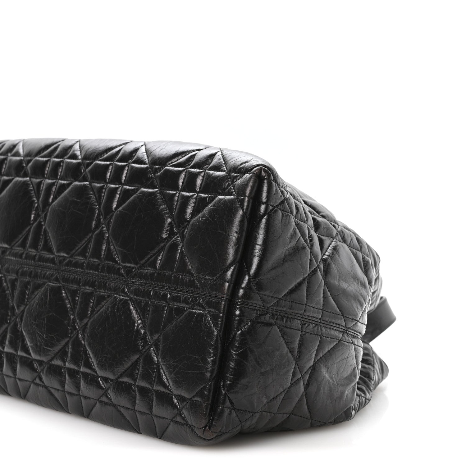 Christian Dior Crinkled Calfskin Macrocannage Large Toujours Black