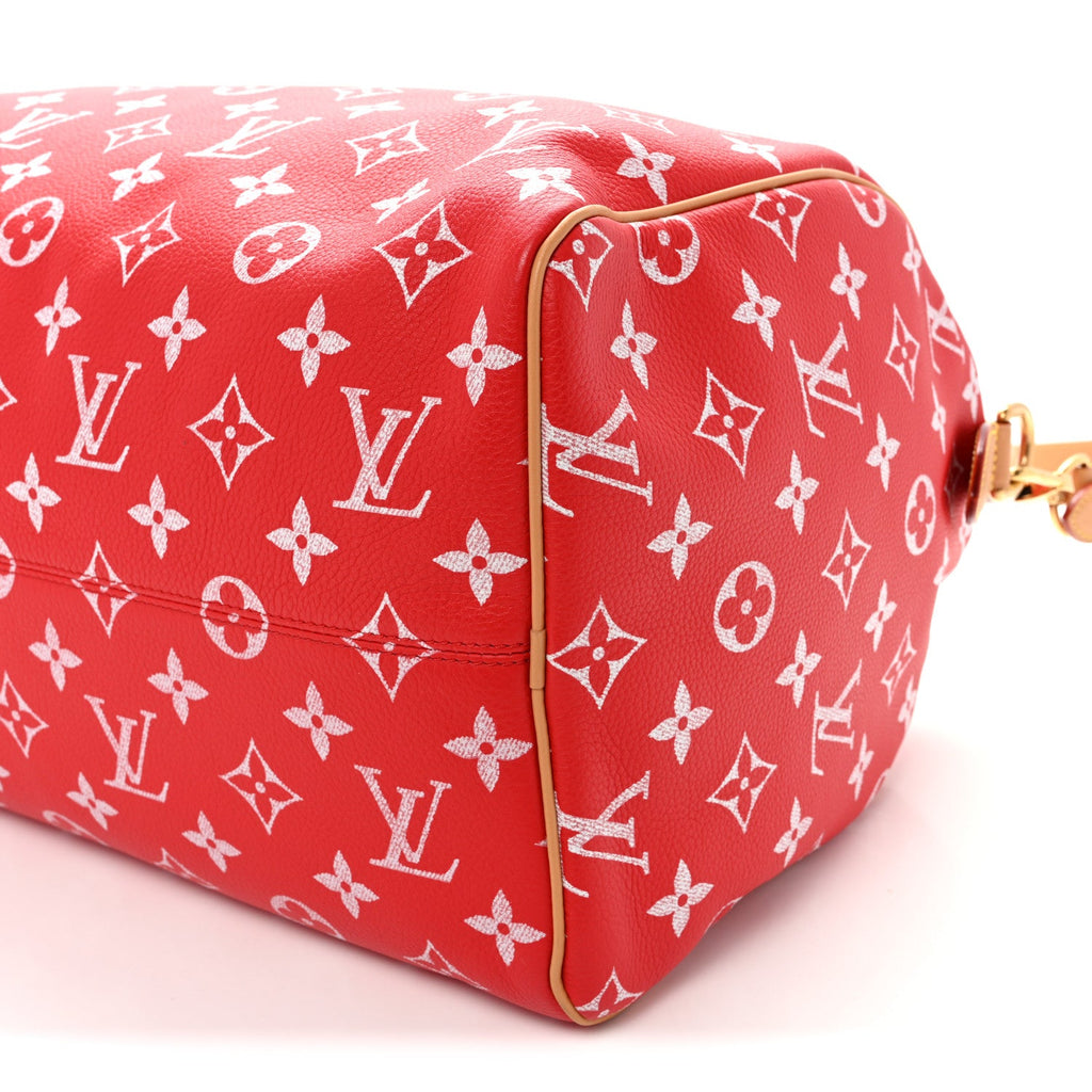 Louis Vuitton Calfskin Monogram Speedy P9 Bandouliere 40 Red