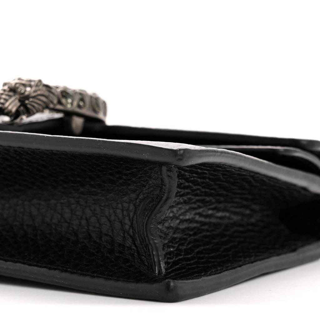 Gucci Calfskin Super Mini Dionysus Shoulder Bag Black