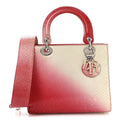 Christian Dior Snakeskin Ombre Medium Lady Dior Red White