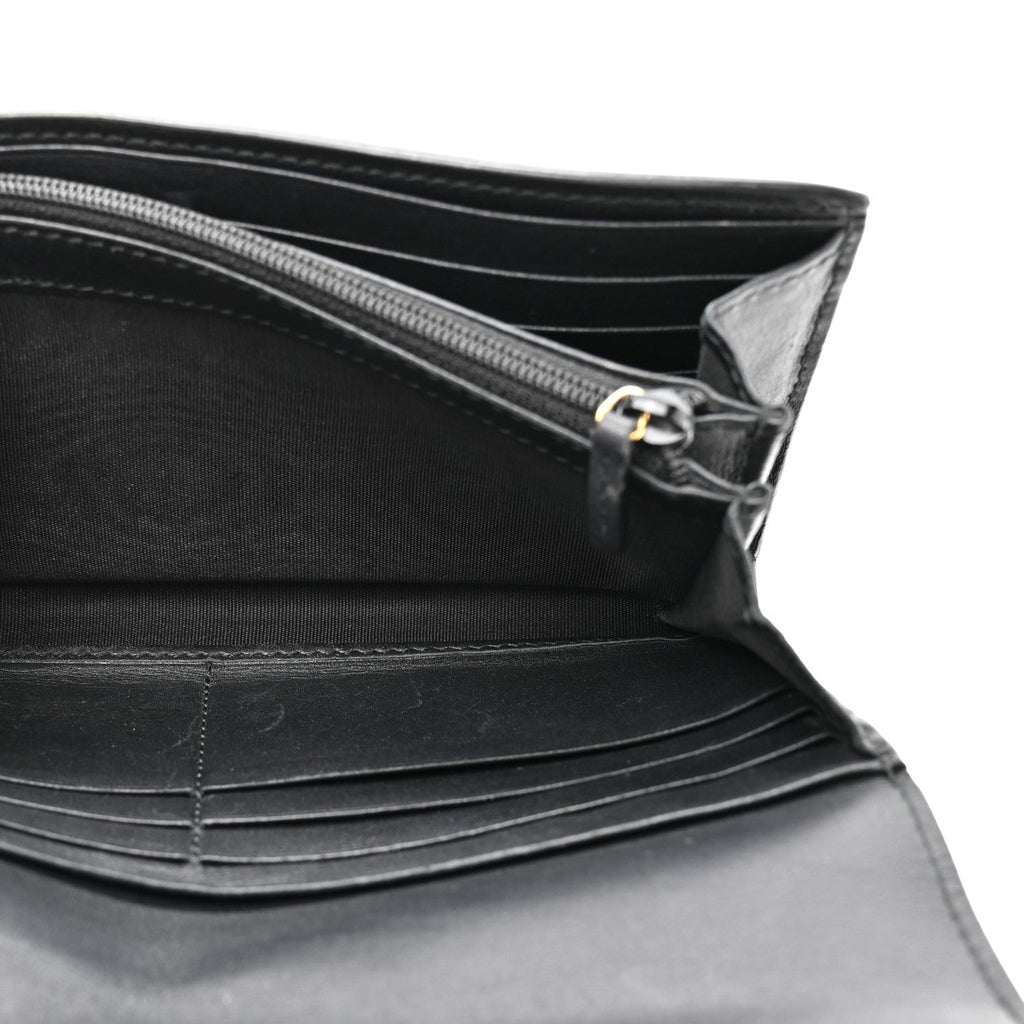 Gucci Calfskin Sylvie Continental Wallet Black