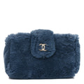 Rabbit Fur Mini CC Pouch Blue