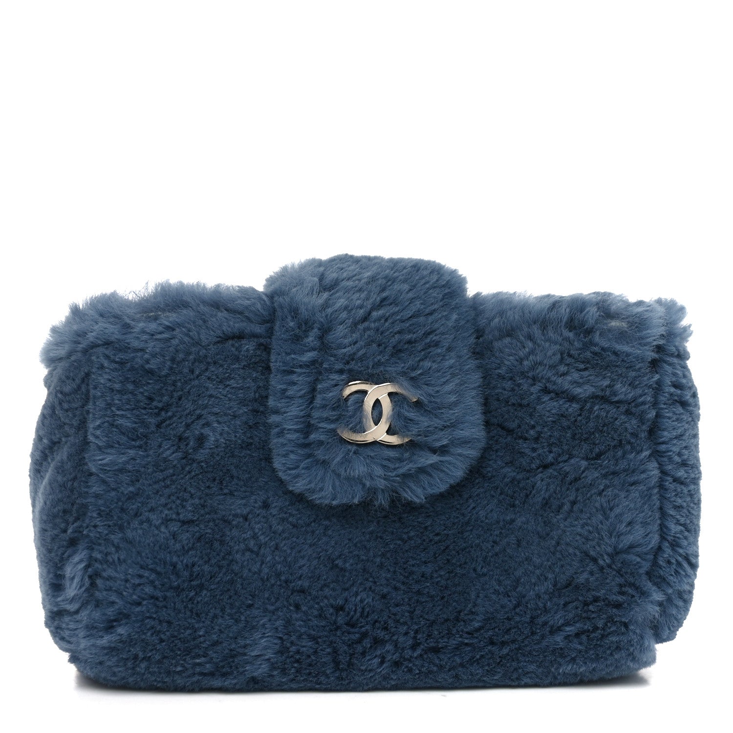 Rabbit Fur Mini CC Pouch Blue