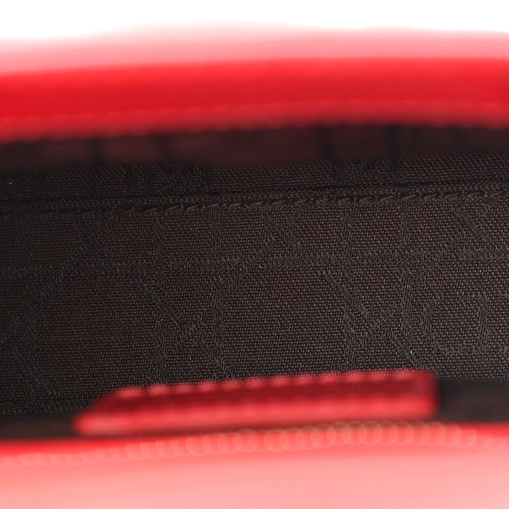 Christian Dior Patent Cannage Mini Lady Dior Red